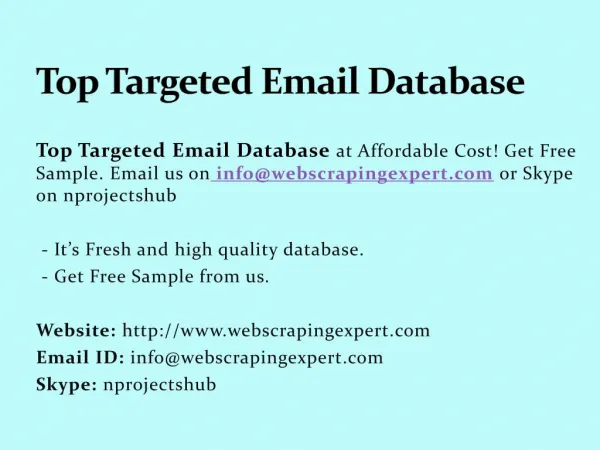 Top Targeted Email Database