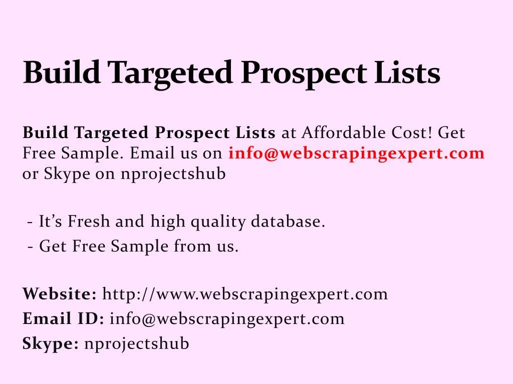 build targeted prospect lists