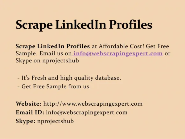 Scrape LinkedIn Profiles