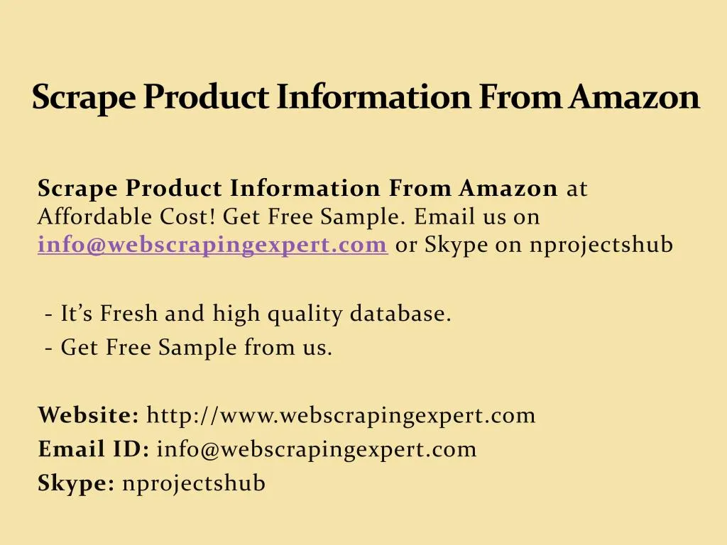 scrape product information from amazon