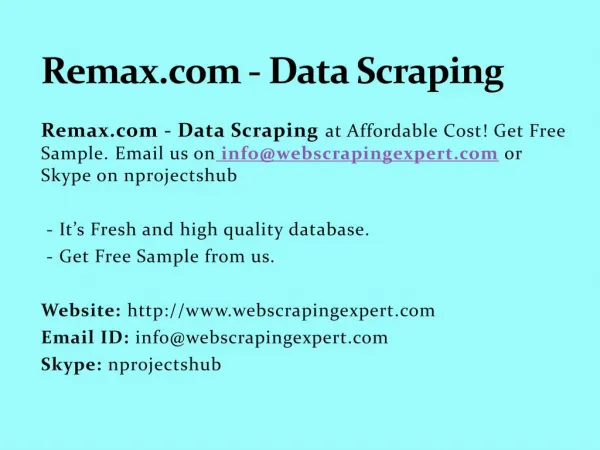 Remax.com - Data Scraping