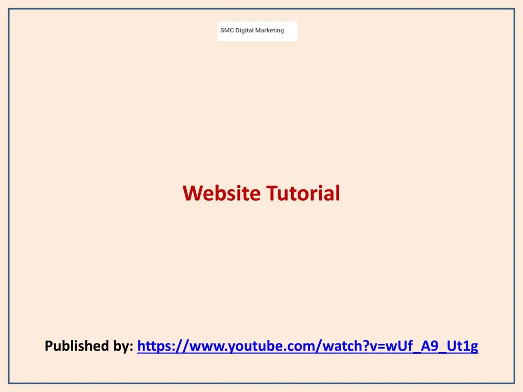 website tutorial published by https www youtube com watch v wuf a9 ut1g