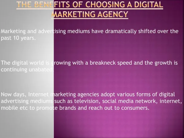 The Benefits of Choosing a Digital Marketing Agency