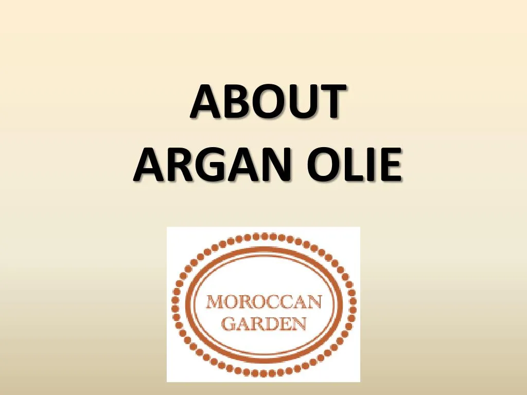 about argan olie