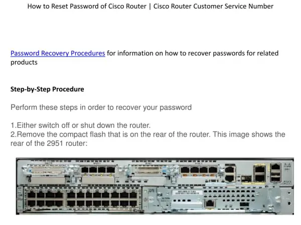How to Reset Password of Cisco Router | Cisco Router Customer Service Number