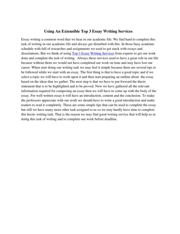 Using an Extensible Top 3 Essay Writing Services