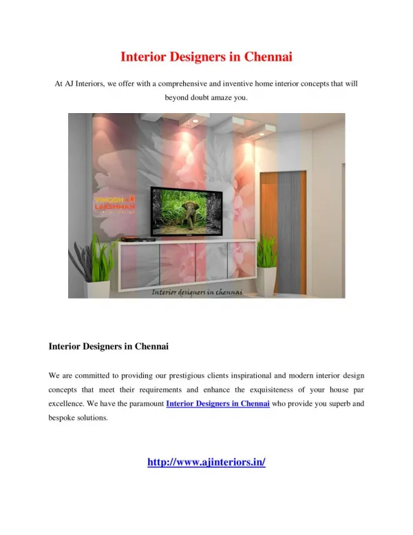 Interior Designers in Chennai