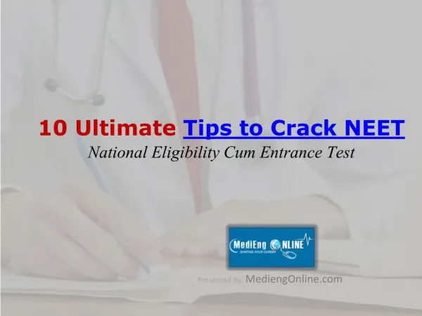 Tips to Crack NEET
