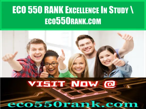 ECO 550 RANK Excellence In Study \ eco550rank.com