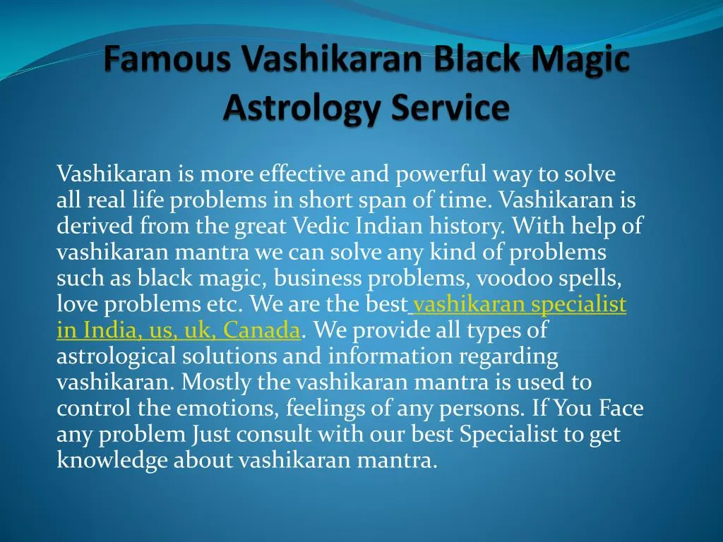 famous vashikaran black magic astrology service