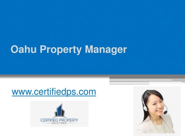 Oahu Property Manager - www.certifiedps.com