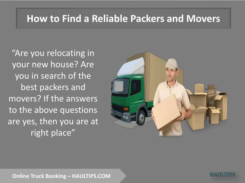 how to find a reliable packers and movers