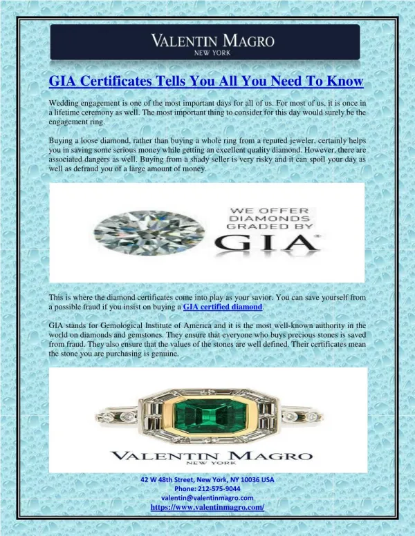 GIA Certificates Tells You All You Need To Know