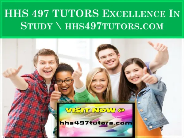 HHS 497 TUTORS Excellence In Study \ hhs497tutors.com