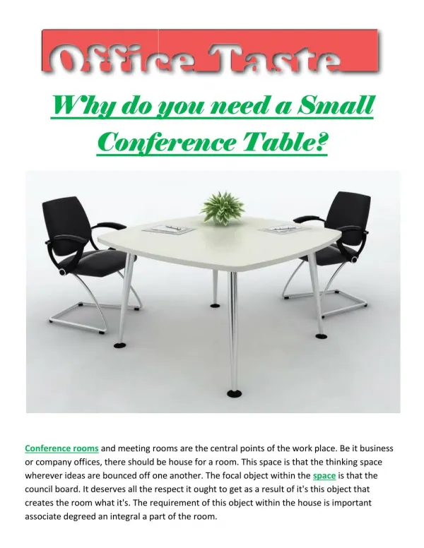 Why do you need a Small Conference Table?