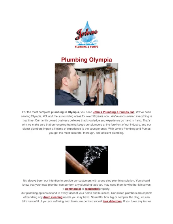 Plumbing Olympia