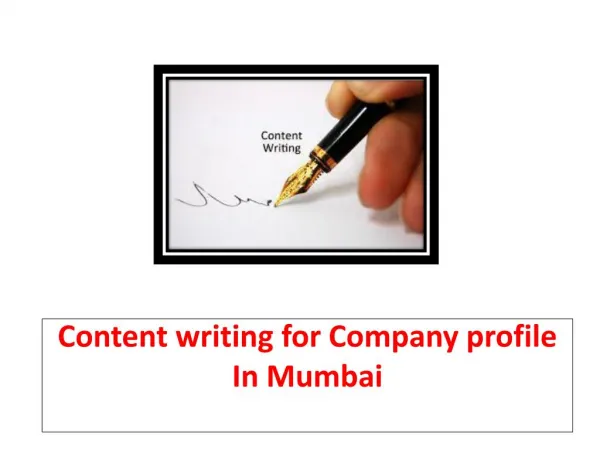 Content writing for Company profile In Mumbai