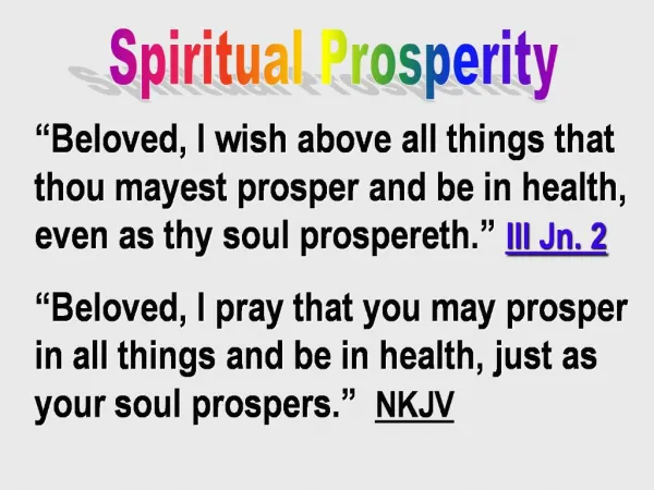 Spiritual Prosperity