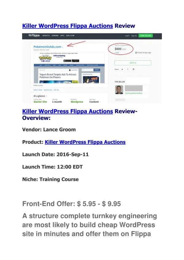 Killer WordPress Flippa Auctions Review