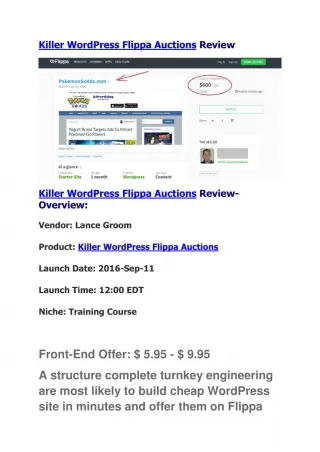 Killer WordPress Flippa Auctions Review