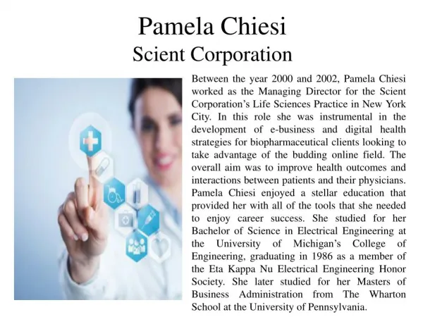 Pamela Chiesi - Scient Corporation