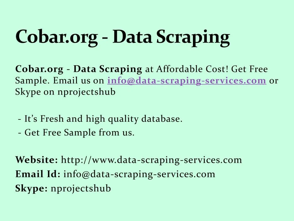 cobar org data scraping