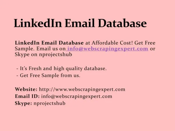 LinkedIn Email Database