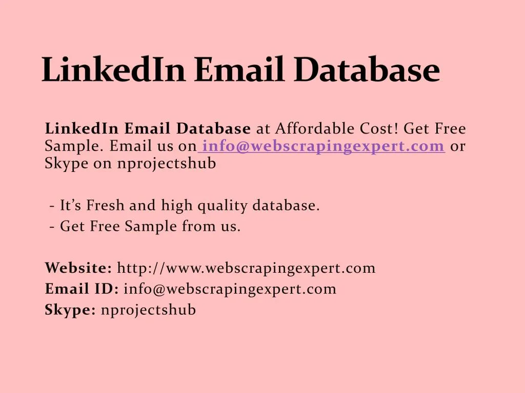 linkedin email database