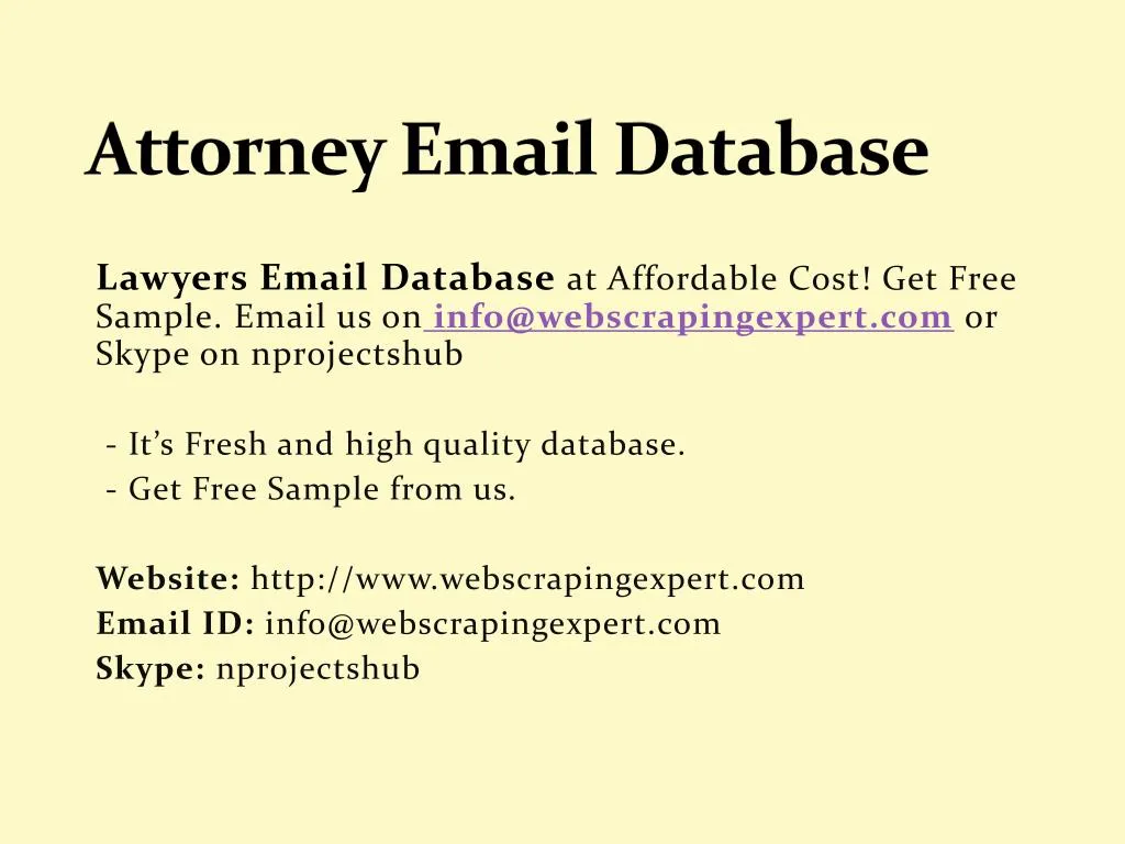 attorney email database