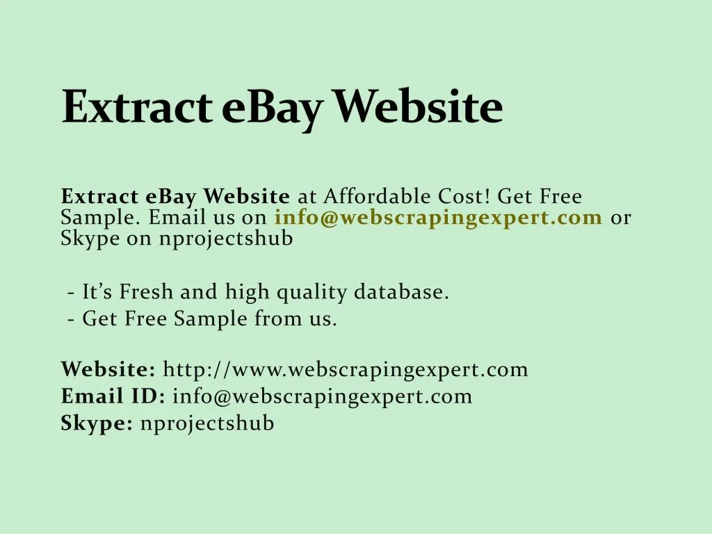 extract ebay website