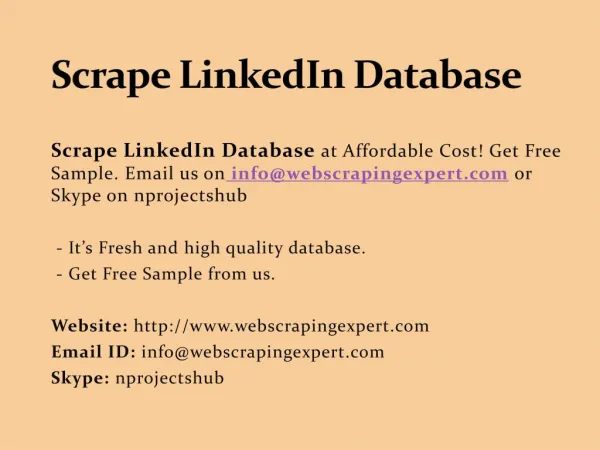Scrape LinkedIn Database