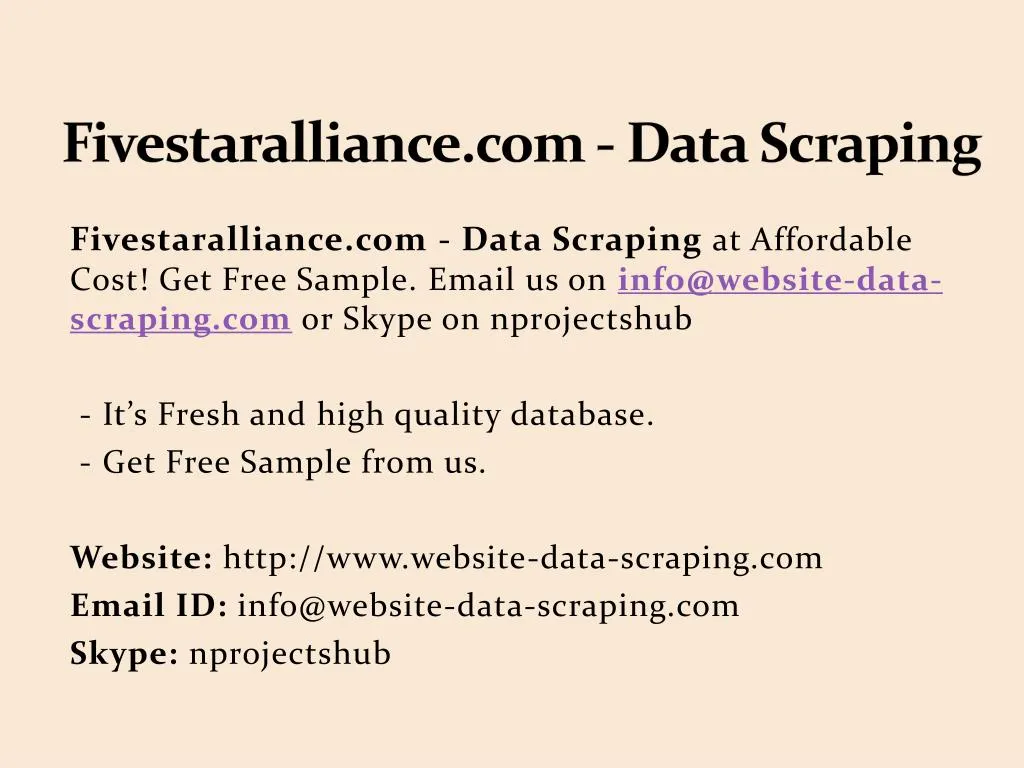 fivestaralliance com data scraping
