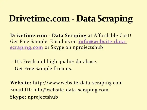 Drivetime.com - Data Scraping