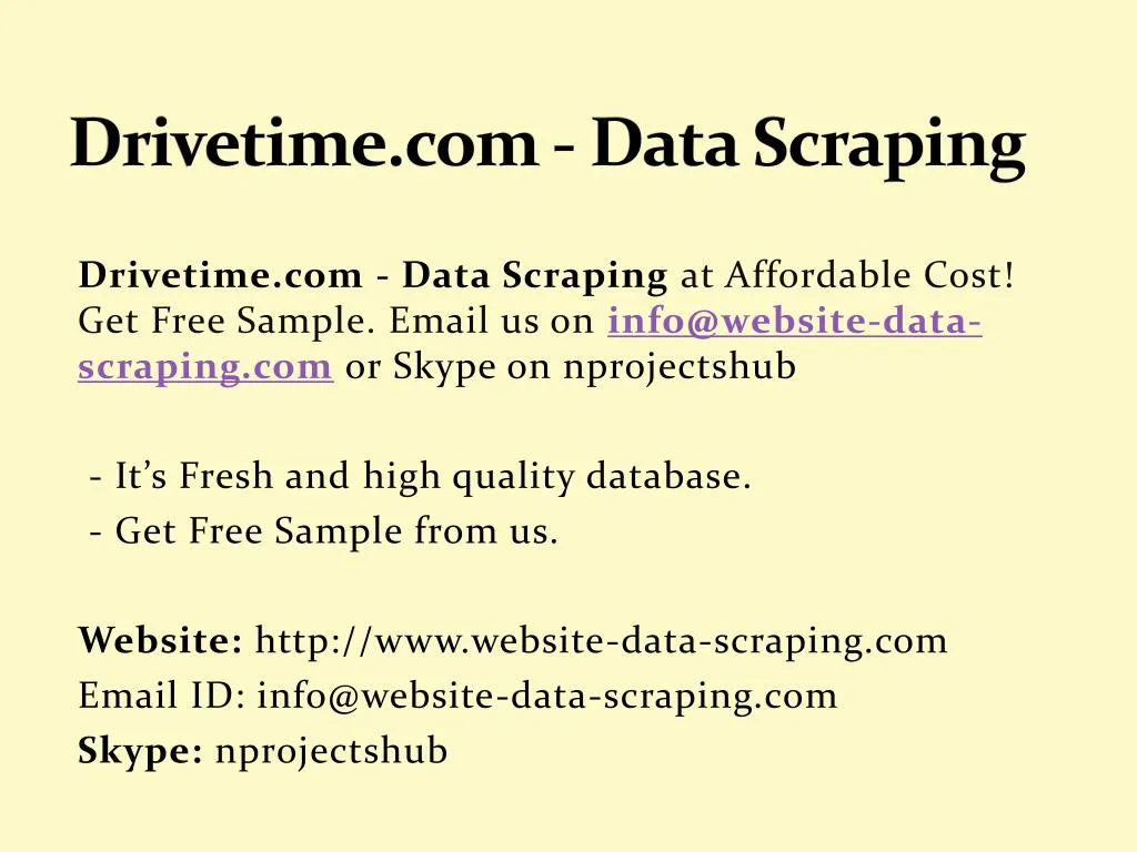 drivetime com data scraping