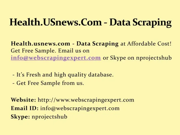 Health.USnews.Com - Data Scraping