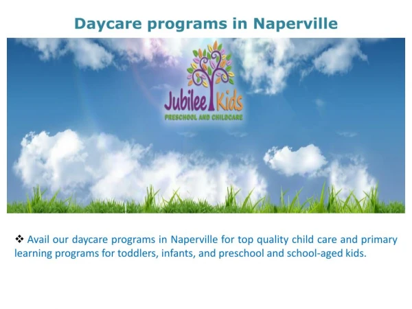 Daycare programs in Naperville