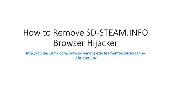 How to Remove SD-STEAM.INFO Browser Hijacker