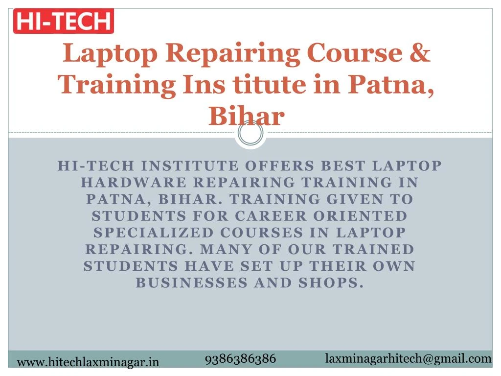 laptop repairing course training ins titute in patna bihar