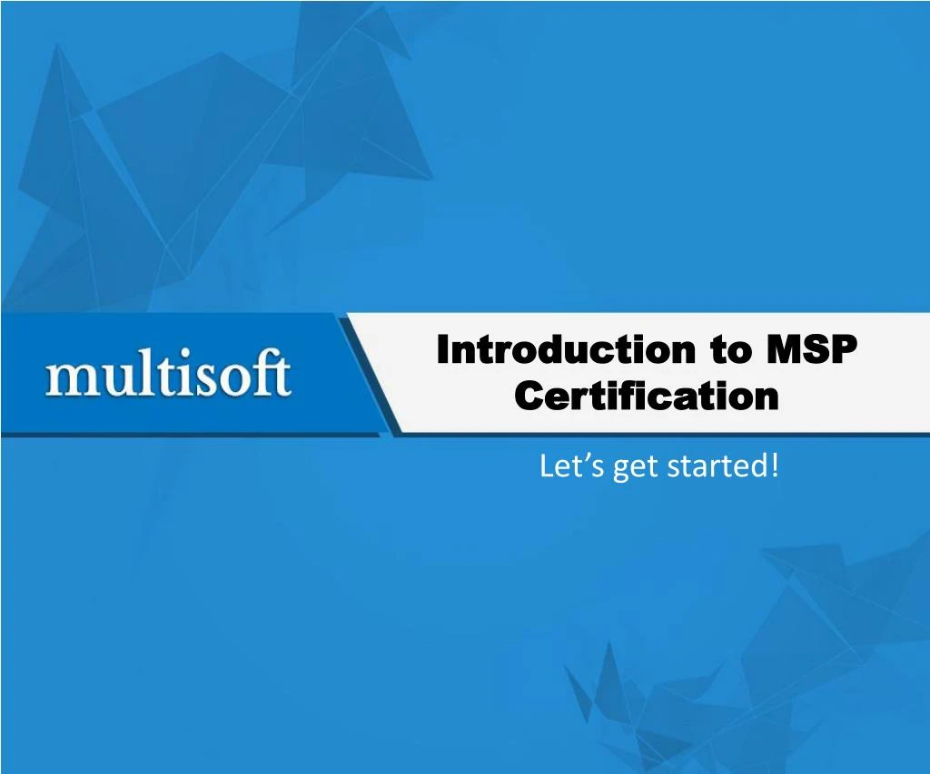 introduction to msp certification