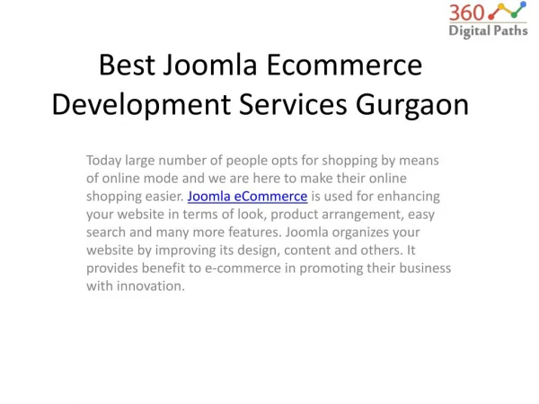 Best Joomla Ecommerce Development Services