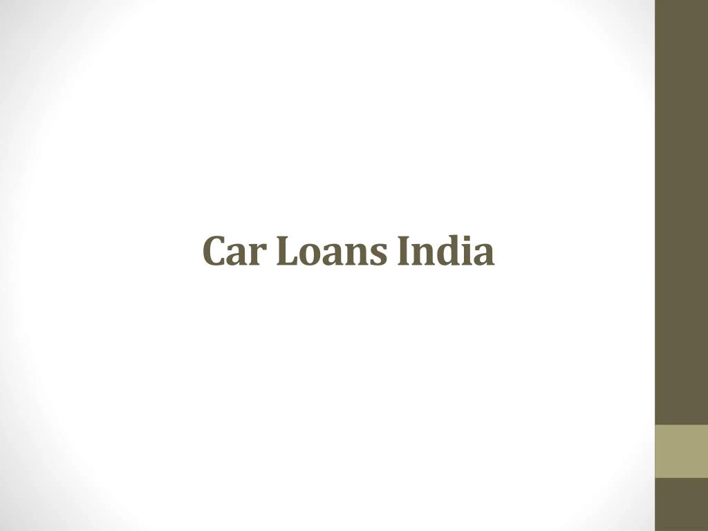 car loans india
