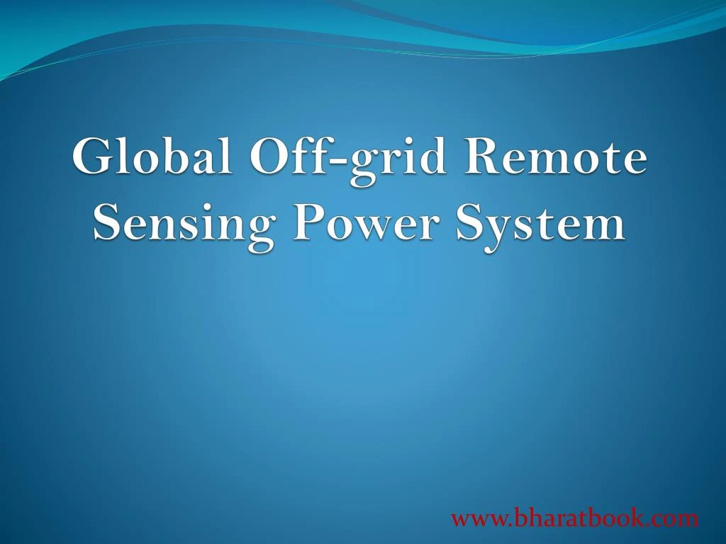 global off grid remote sensing power system