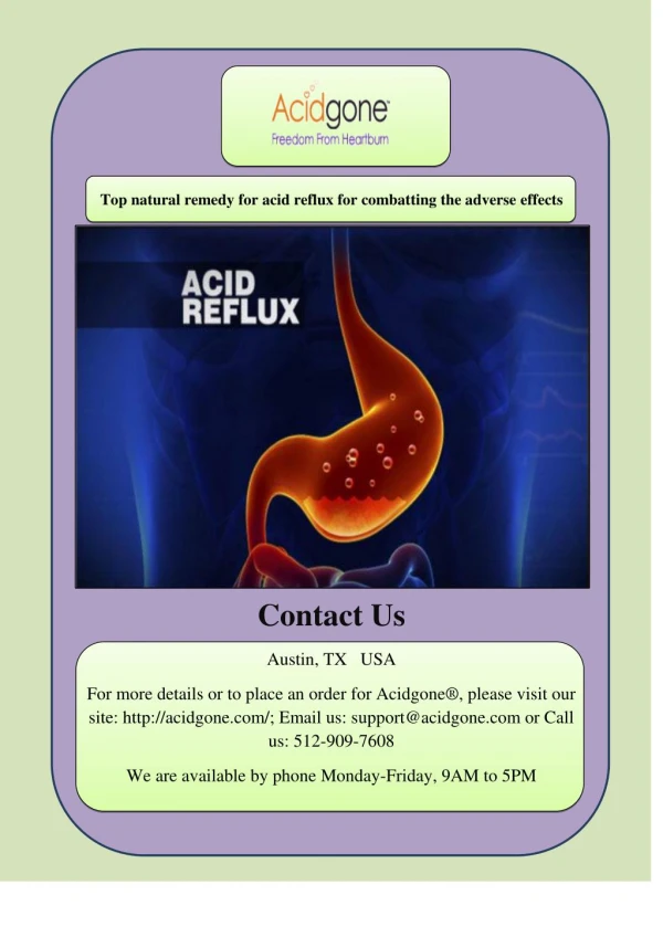 Top natural remedy for acid reflux for combatting the adverse effects