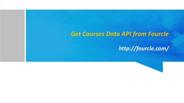Get Courses Data API from Fourcle