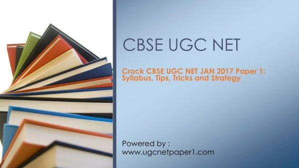 CBSE UGC NET Exam JAN 2017 - National Eligibility Test General Paper Guide