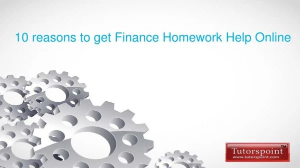 10 reasons to get Finance homework help online
