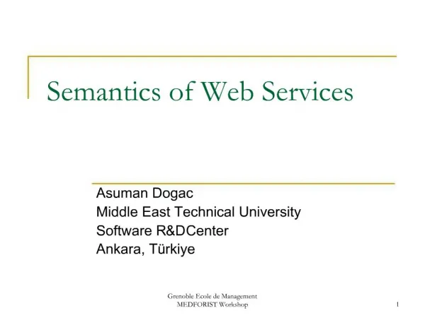 Semantics of Web Services