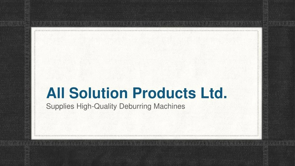 all solution products ltd