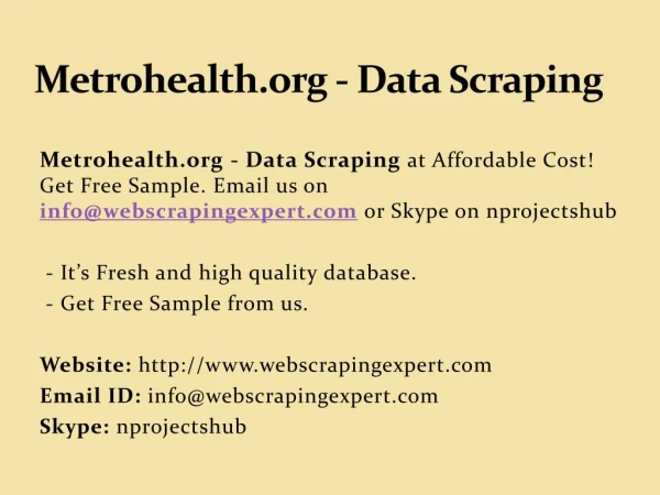 Metrohealth.org - Data Scraping