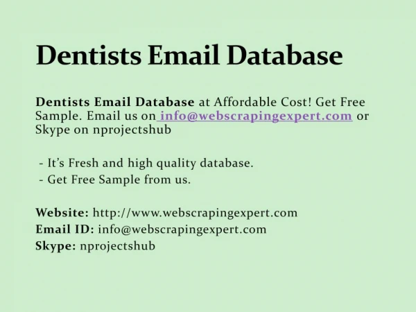 Dentists email database